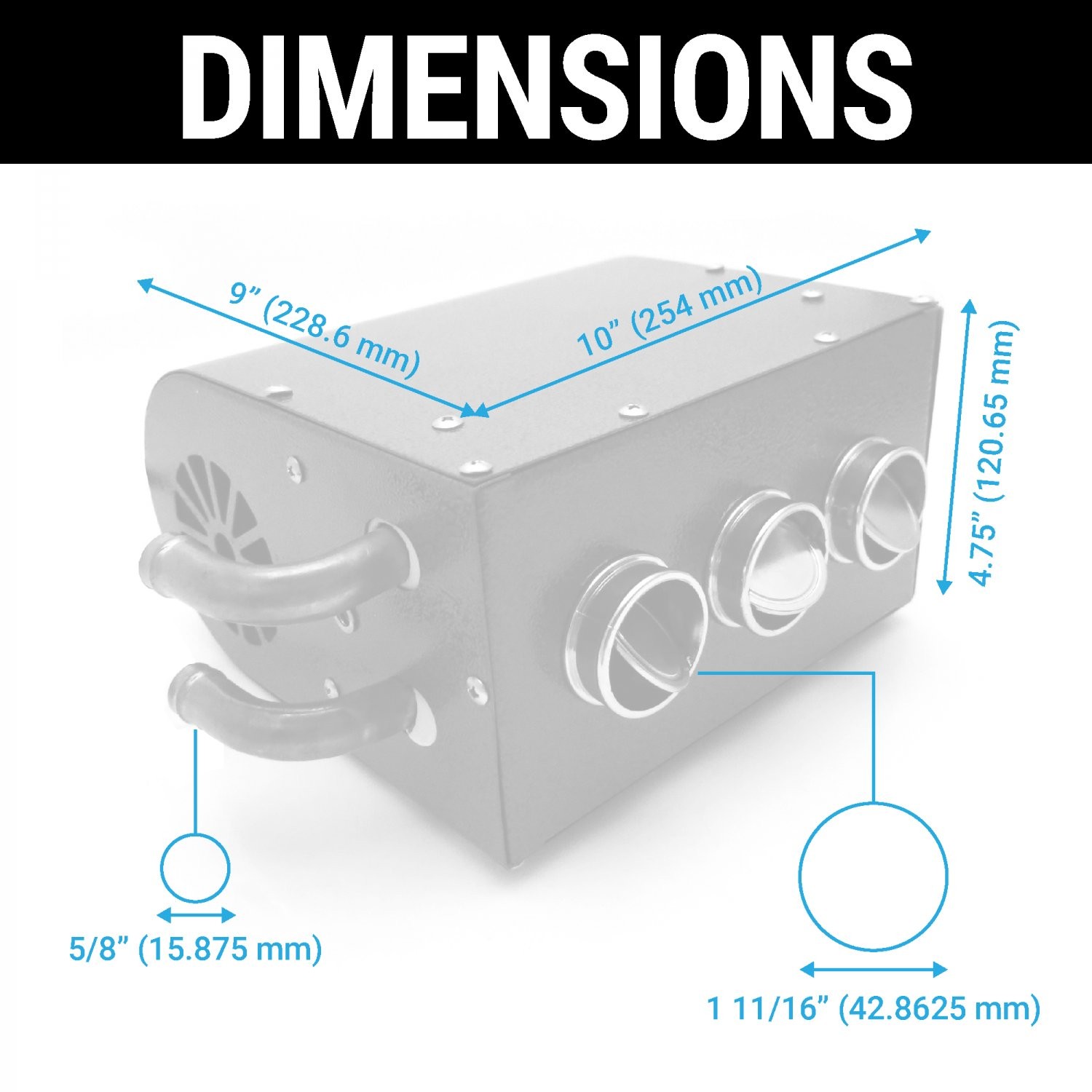 Zirgo Gobi Compact Automotive Deluxe Heater Kit -Universal Fit 3 Hole Blower DIY