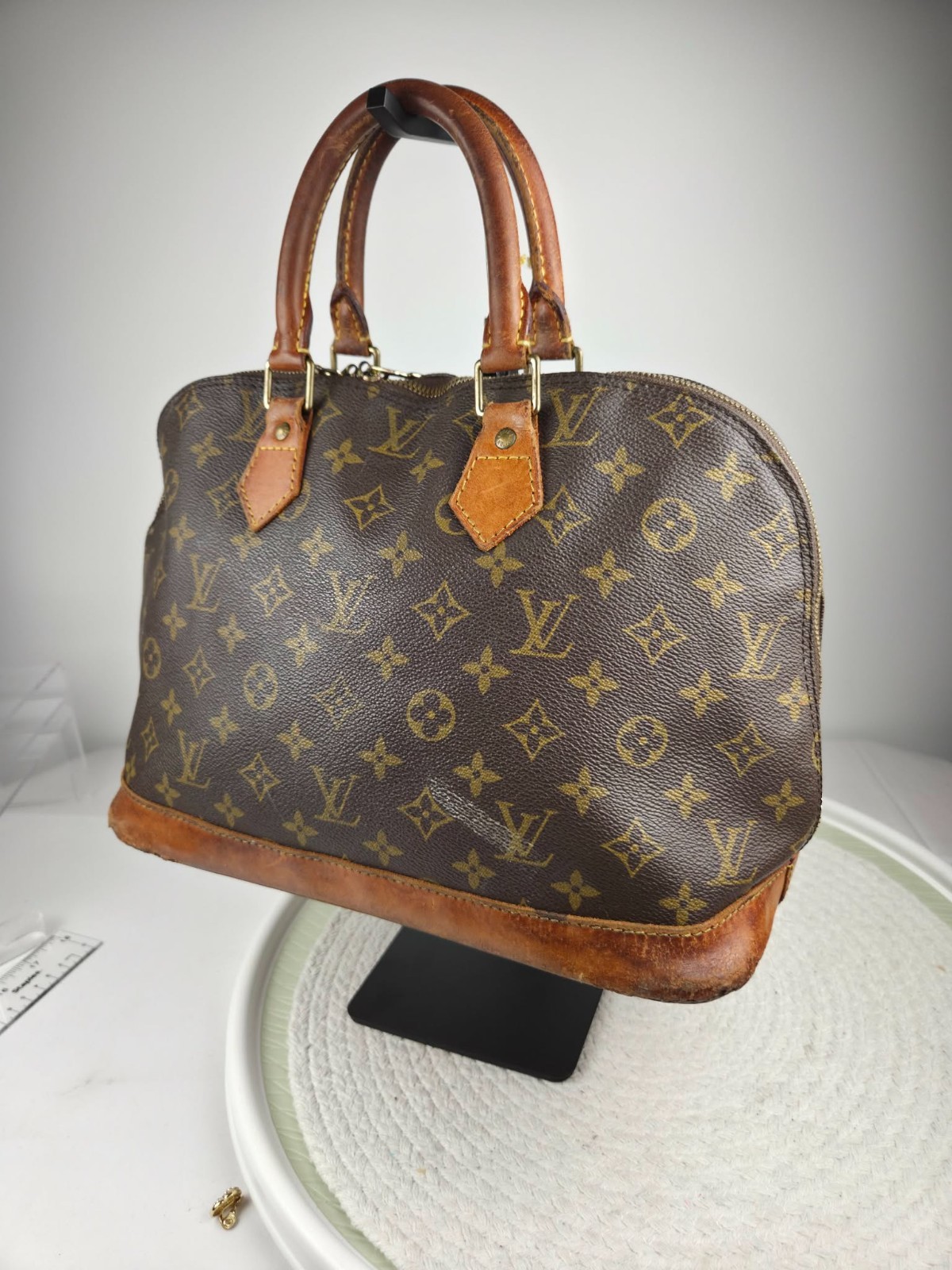 Authentic Louis Vuitton Alma PM Monogram Handbag Vintage 1980s Real Auth