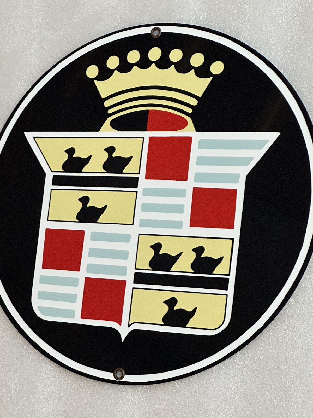 Round Cadillac Retro Gasoline vintage reproduction Garage Sign