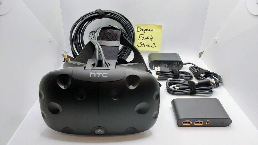 🔥 HTC VIVE Virtual Reality VR Headset ONLY 🔥 + Cables + Linkbox ~ A+ Condition