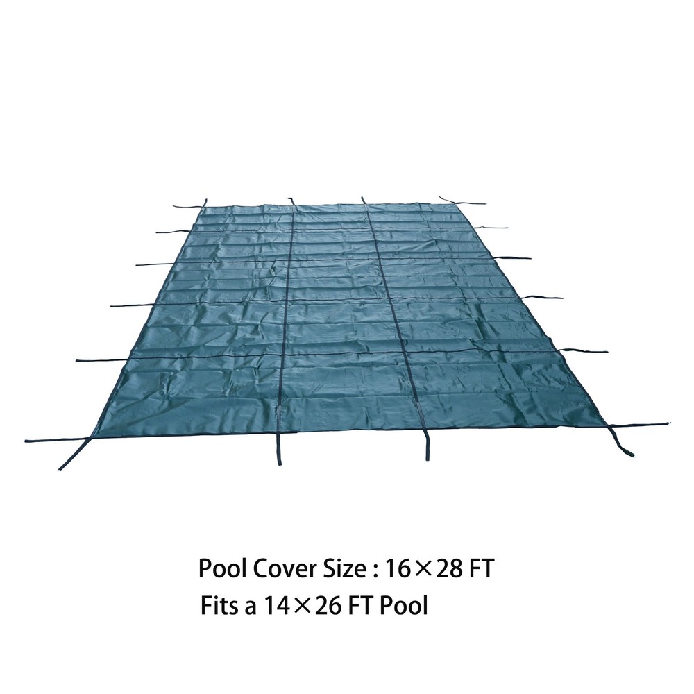 Inground Pool Cover Safety Fits Rectangle Swimming Pool Mesh Solid Pool Cover