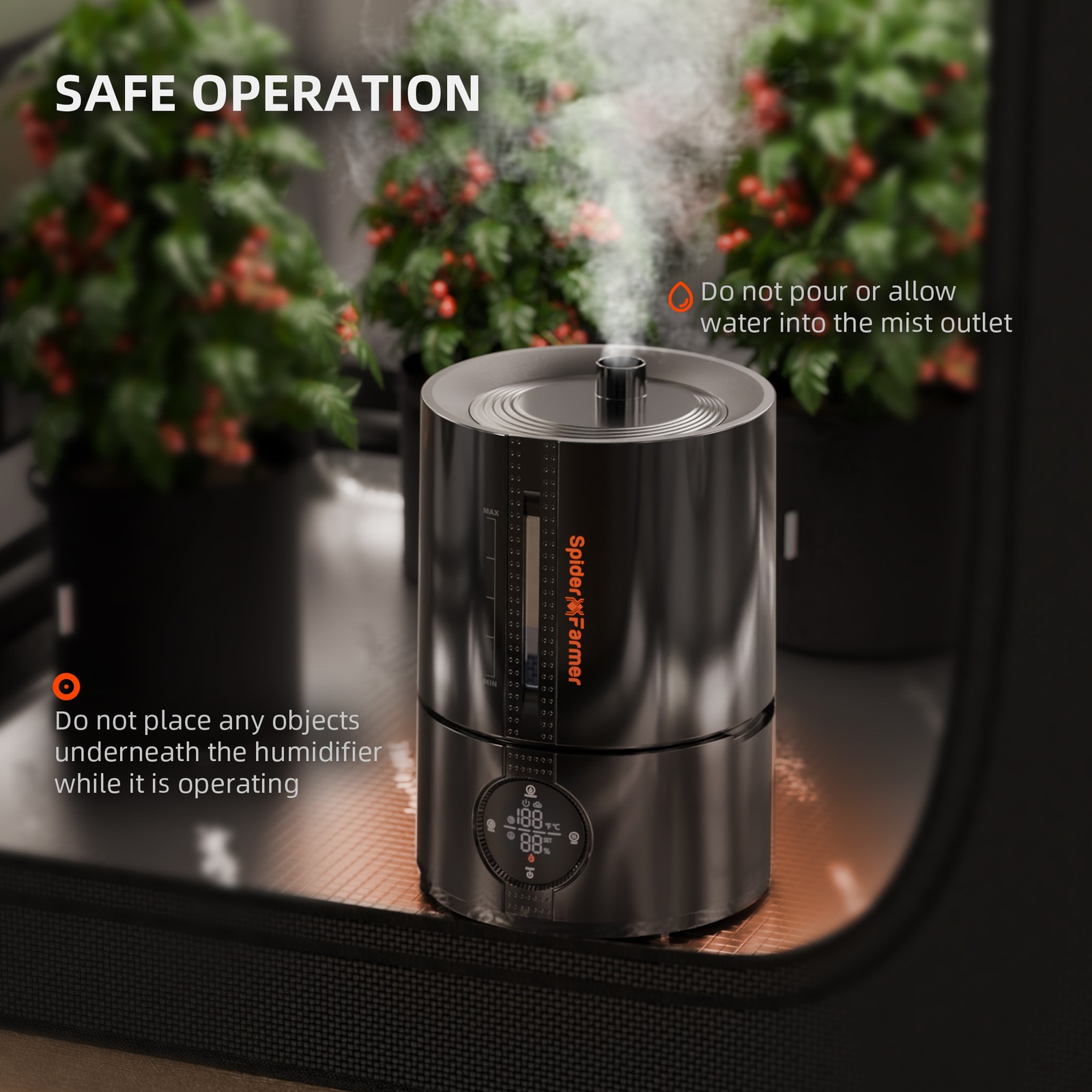 Spider Farmer 5L Air Humidifier Ultrasonic Cool Mist Humidifier with RJ12 Cable