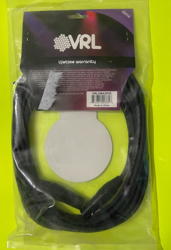VRL 3 PIN 25' ft DMX PRO STAGE