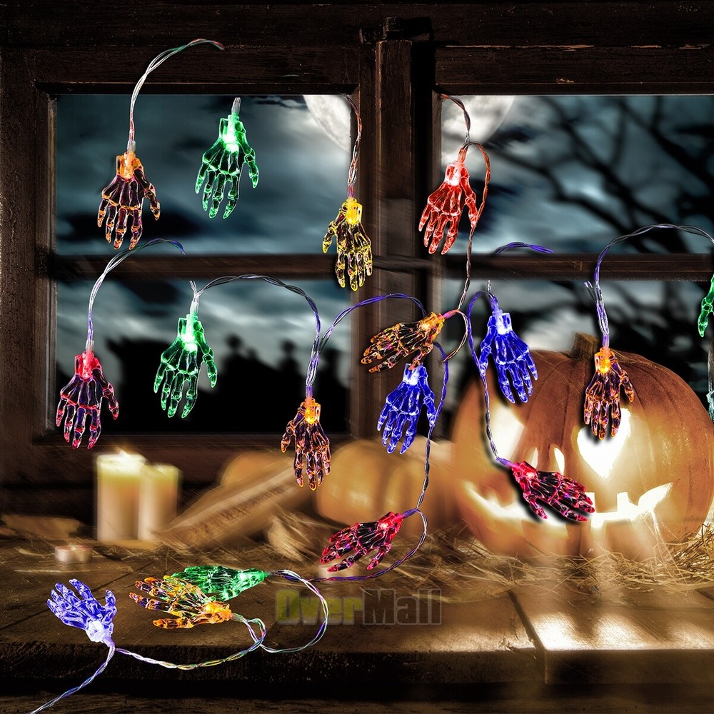 Waterproof LED String Lights: Skeleton & Ghost Battery-Powered Party Decor Lamp