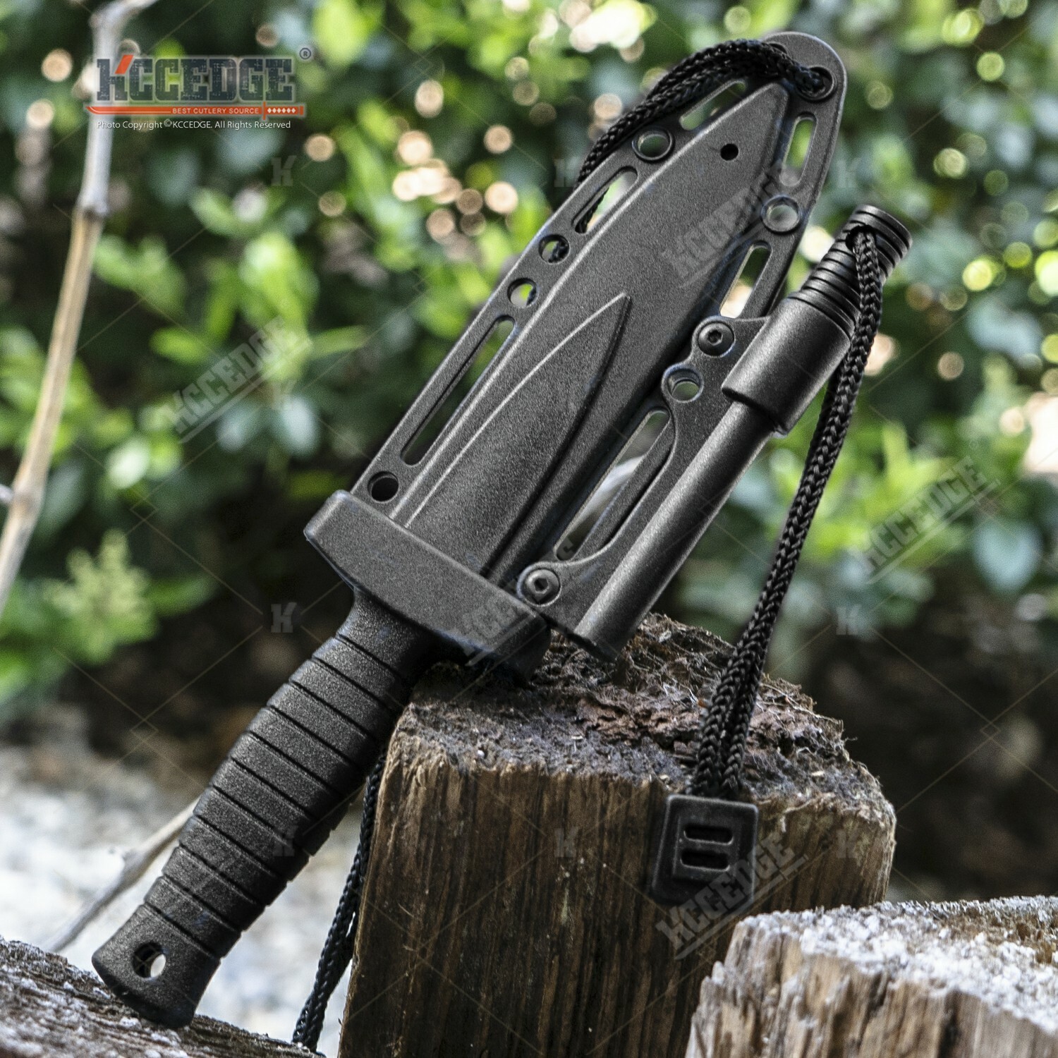 7" Emergency Knife W/ Fire Starter In Sheath Camping Knife Fixed Blade Knife