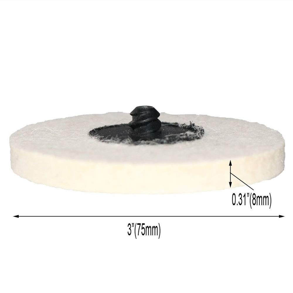 FPPO 3 inch 10pcs Sanding Pad Wool Felt Quick Change Disc Roll Lock Surface...