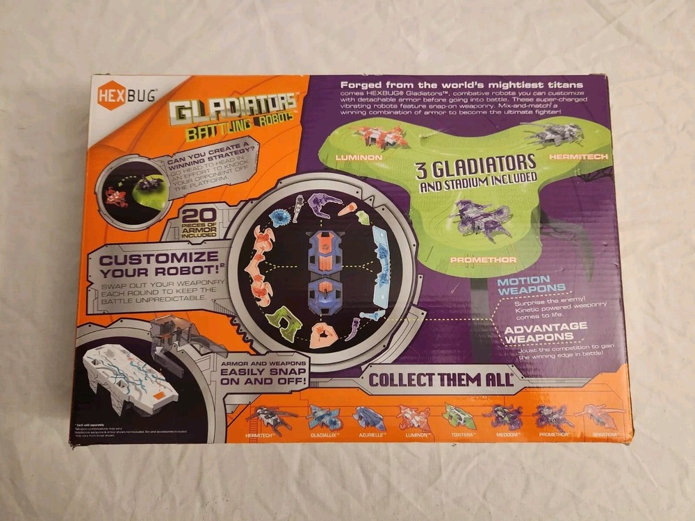 HEXBUG 3 Gladiators Included Battling Robots Stadium 20pc Armor Strategy Kit