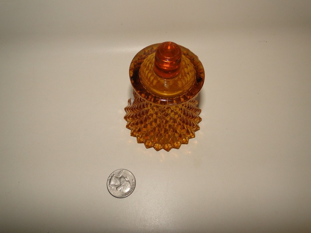 Amber Gold Diamond Pattern Votive Cup