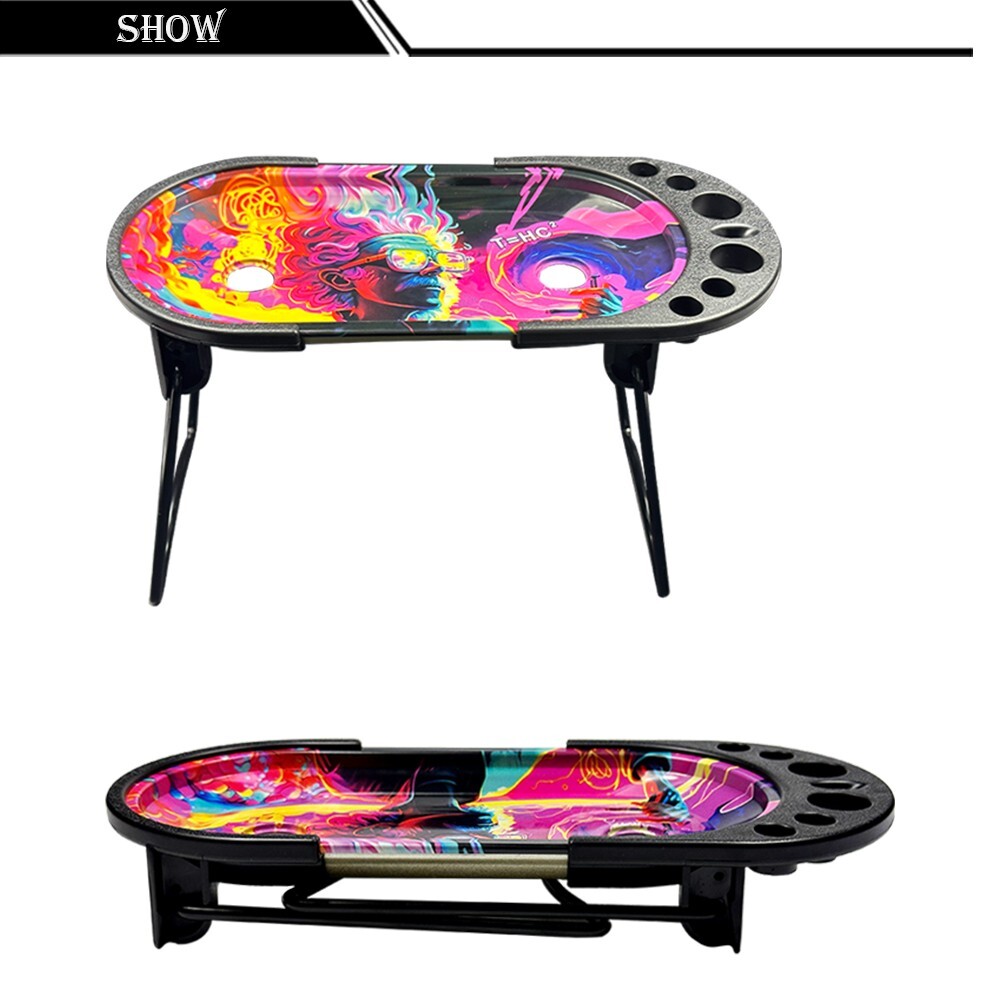 Foldable Rolling Tray with Cone Loader for King or 1-1/4 Size Pre Rolled-Zombie