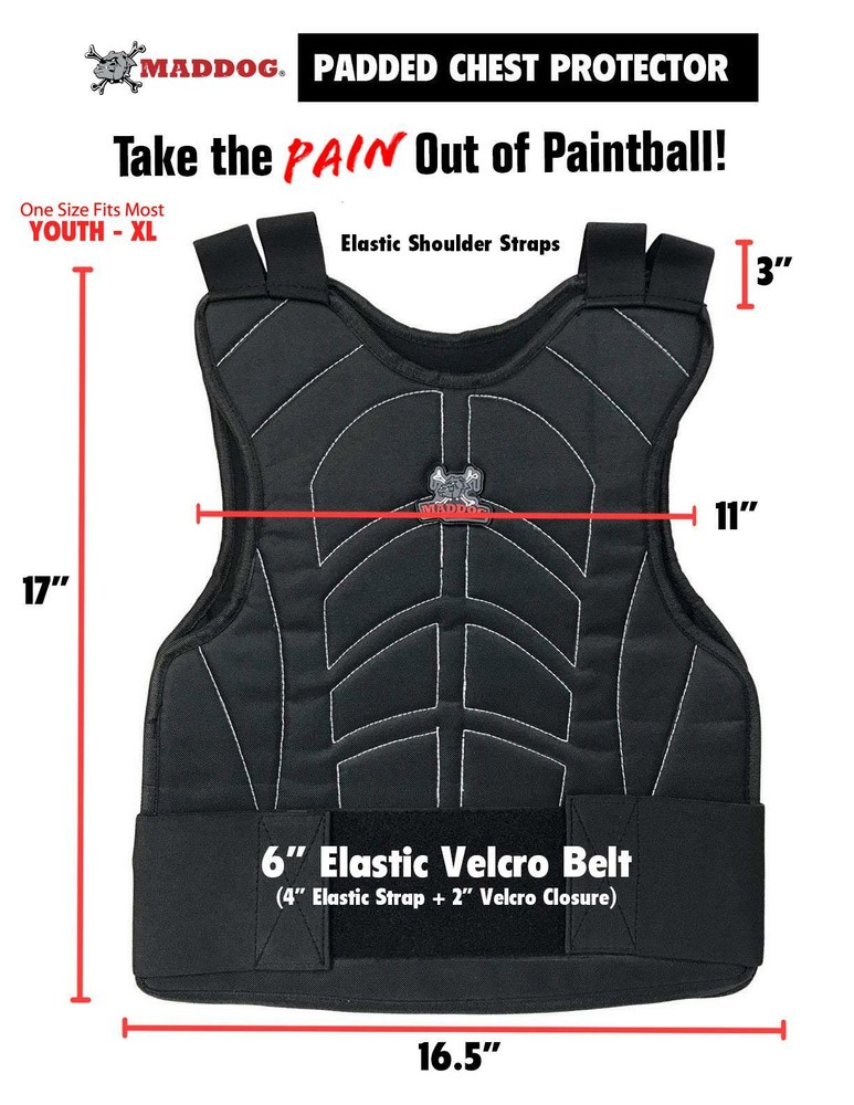 Maddog Paintball Chest Protector Neck Protector Safety Combo Black