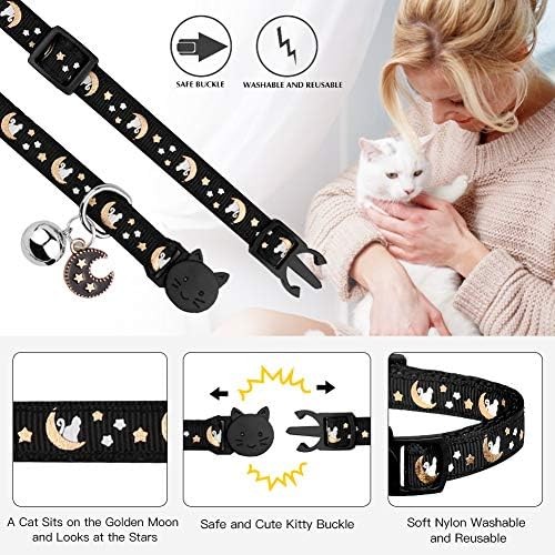 Breakaway Cat Collars Adjustable Kitten Collar with Bell 2 Pack