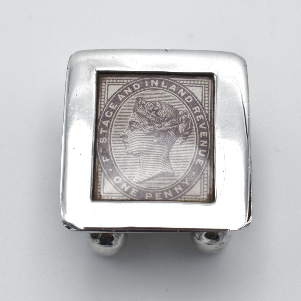 Vintage Solid Silver Stamp Case Holder 925 Sterling