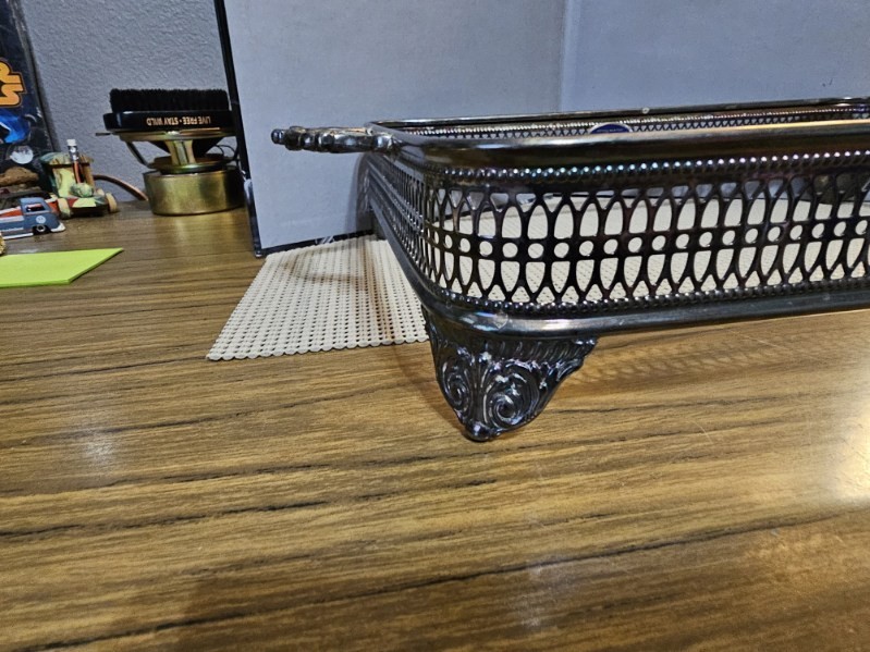 Reed & Barton Silver Plated Casserole Dish Holder Rectangular. SOLD AS IS.