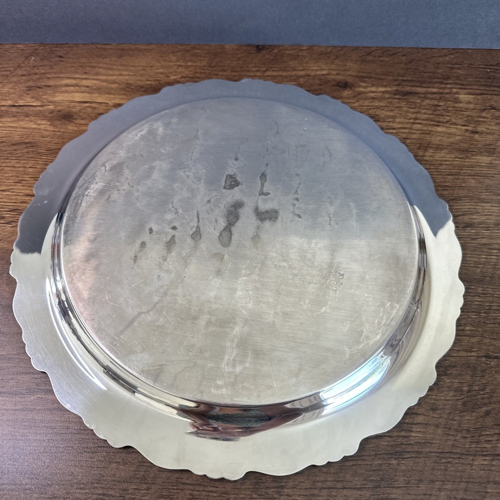 Oneida Silver Plated Platter 12 Inch Scrolls Intricate Design ~ Please Read