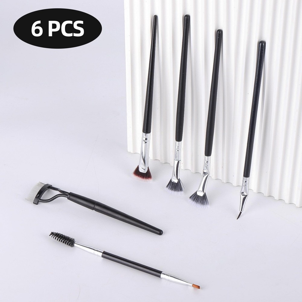 6 Pack Dual-Ended Eyelash Combs and Spoolie Brushes for Extensions