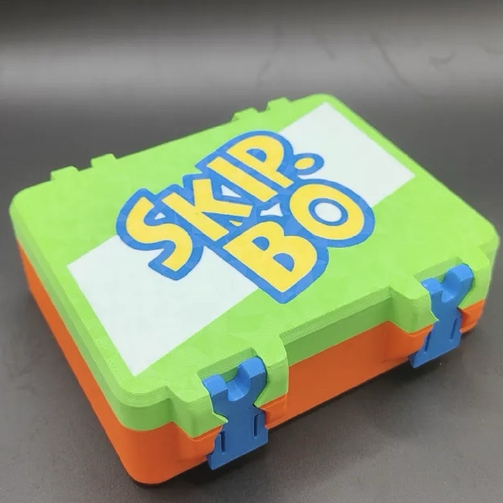 Skip Bo Case Snap Lock Holder Deck Storage Box 3D Printed Travel Game Plastic
