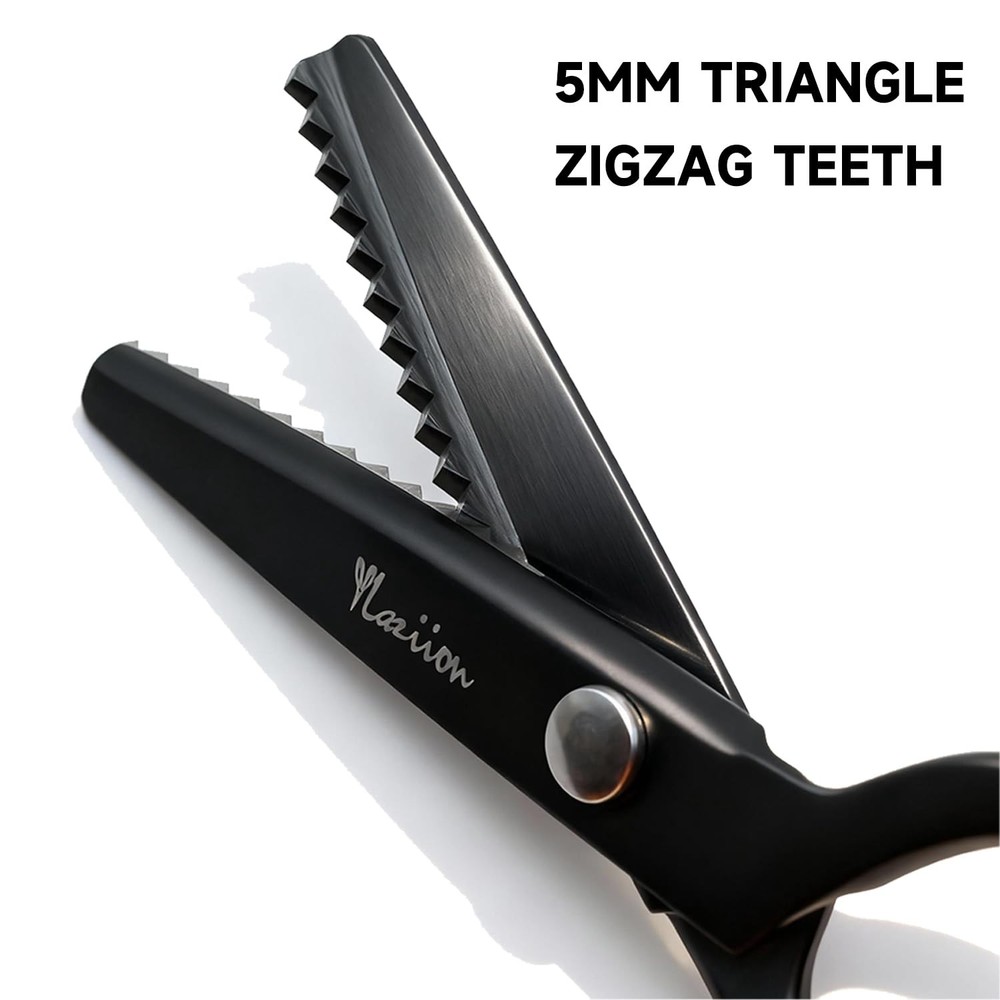 8-Inch Professional Pinking Shears for Fabric Cutting - 5mm Triangle Tooth Fa...