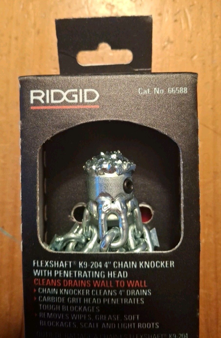 RIDGID 66588 4" Penetrating Head Chain Knocker for FlexShaft K9-204