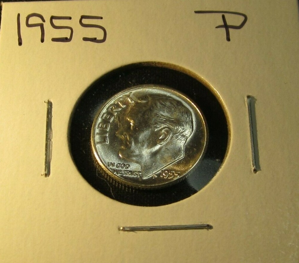1955 P Roosevelt Dime - 90% Silver - BU - Uncirculated