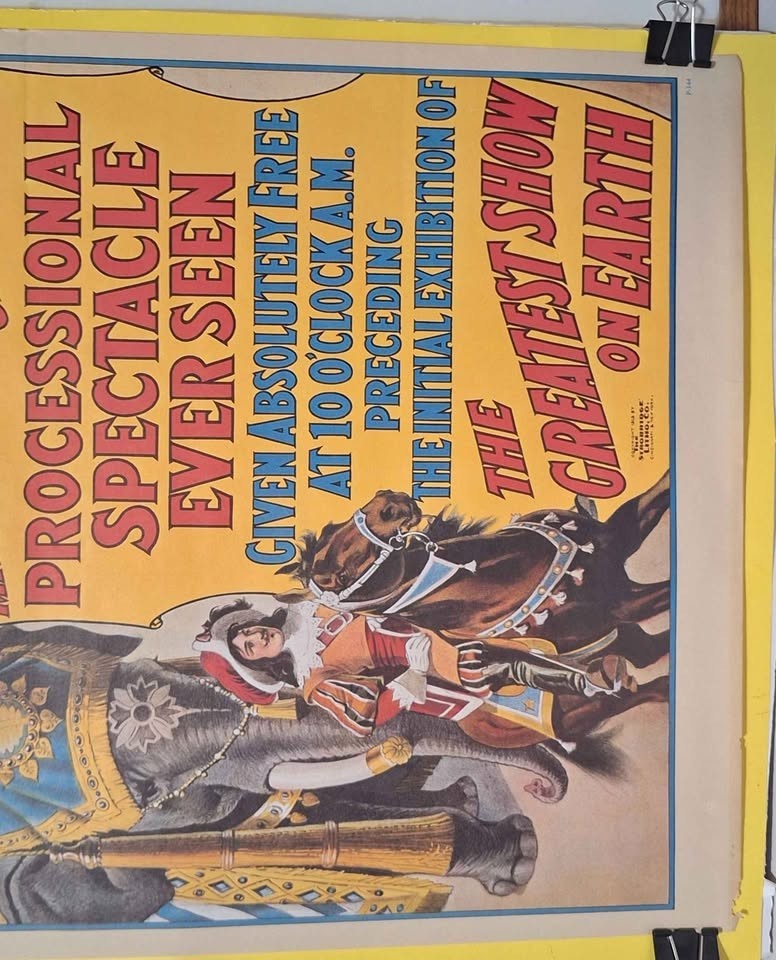 RARE VTG 1971 Ringling Bros Barnum & Bailey Big Free Street Parade Circus Poster