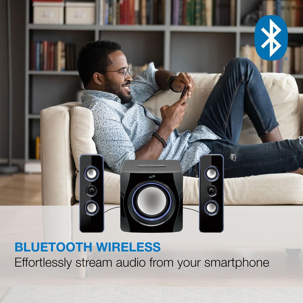 iLive Electronics Bluetooth Speaker System with Built-in Subwoofer, 7.28 x 8....