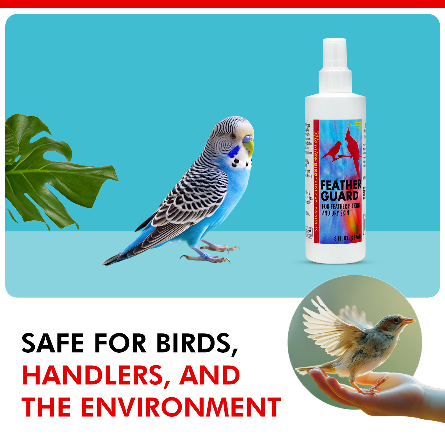Morning Bird Feather Guard Spray for Feather Picking & Dry Skin for Birds