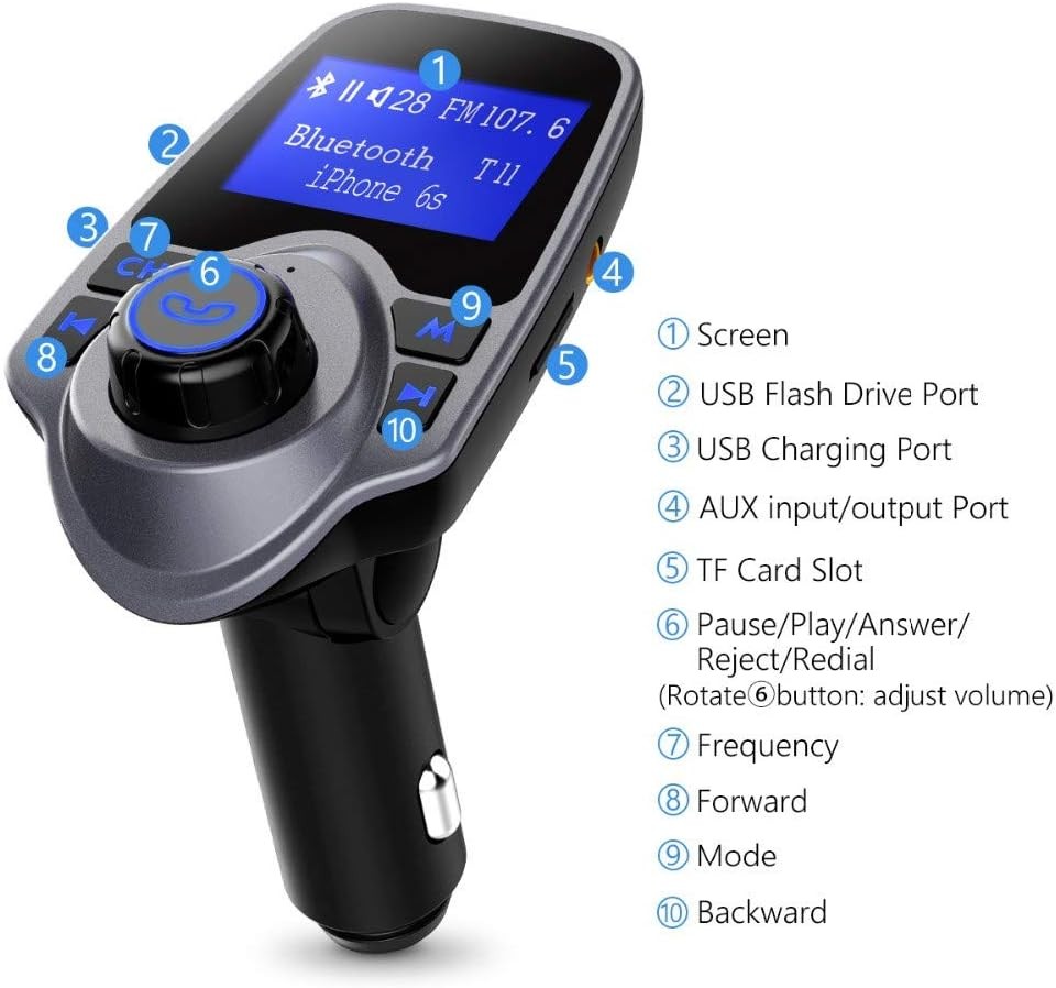 T11 Wireless Bluetooth FM Transmitter Handsfree Car Kit MP3 Player Wireless