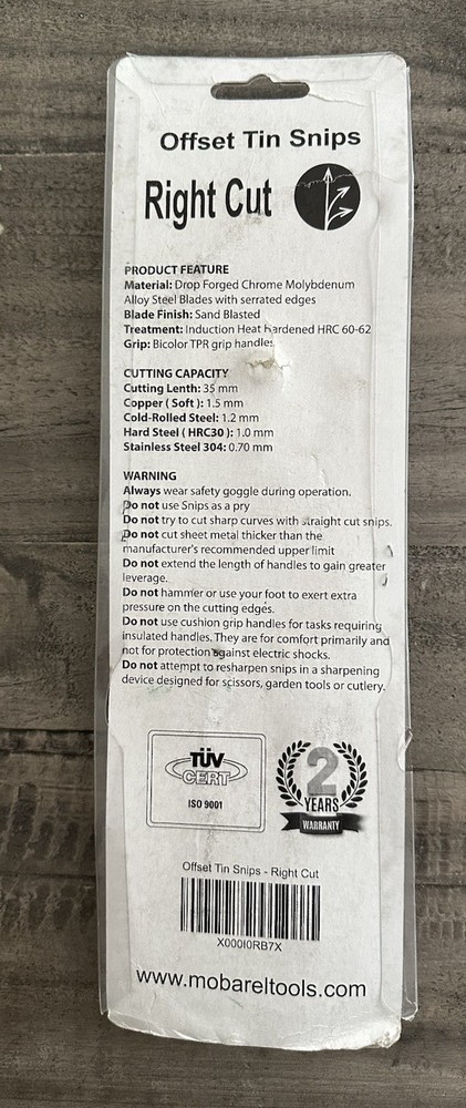 Mobarel Offset Tin Snips Right Cut