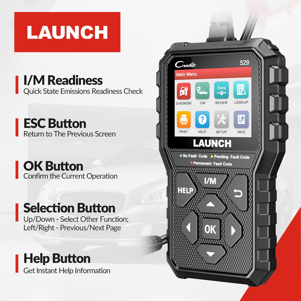LAUNCH OBD2 Scanner Code Reader Automotive Scan Tool Engine Check Car Diagnostic