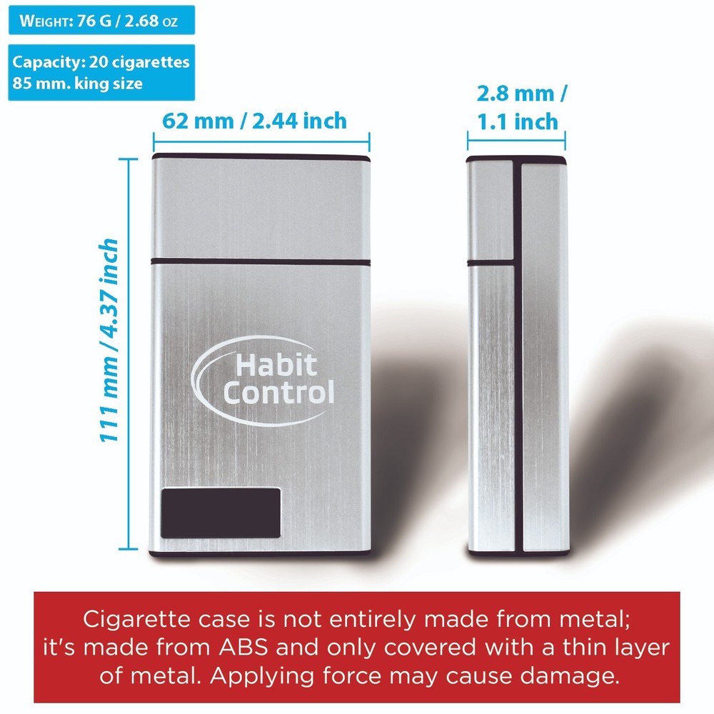 Cigarette Case Timed Lock Box - 20-Pack Cigarette Holder with Timer King Size