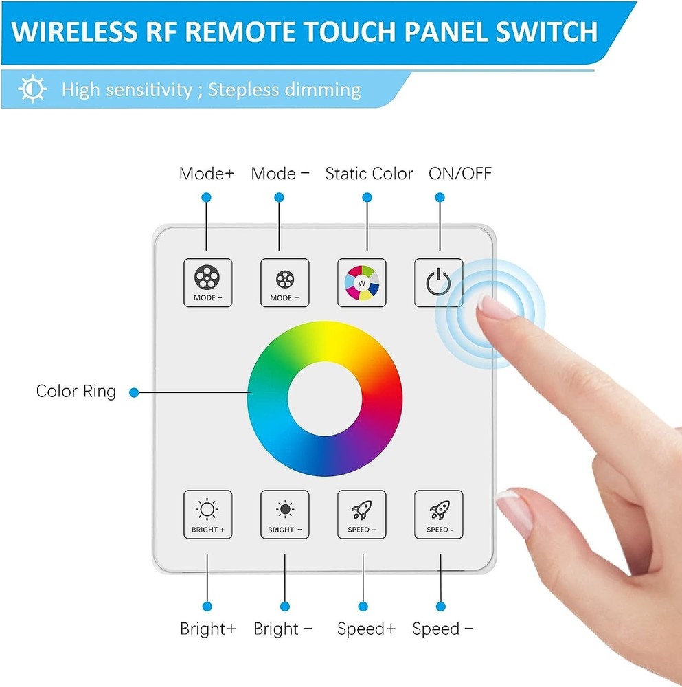 RF Touch Panel RGB LED Controller Kit RGB LED Strip Lights Controller