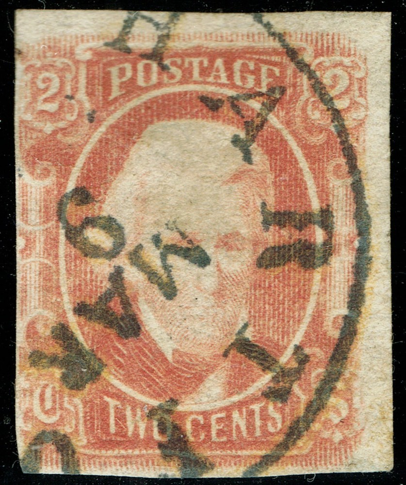 [st7319] Confederate States 1863 Sc#CSA8 2¢ brown red w/cancel HARTFORD