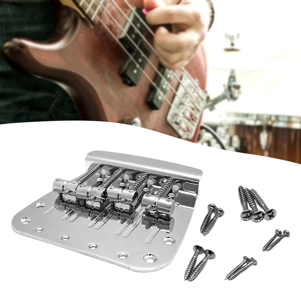 4 String Bass Guitar Bridge Component Directly Replace String Spacing 17.5mm