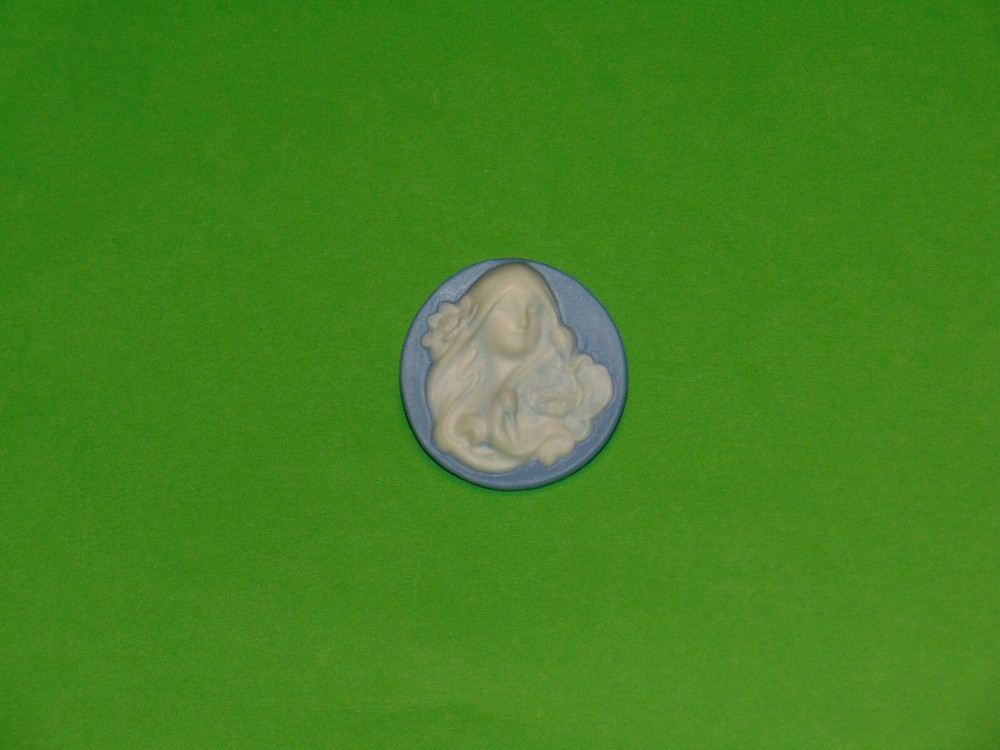 Beautiful Maiden Jasperware Button ~ Shirley Shaw 2003