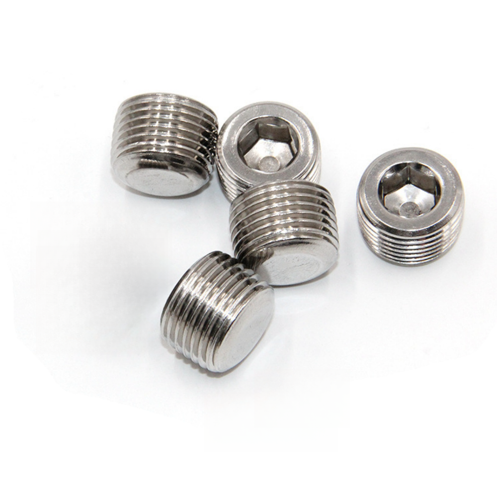 5pcs Hex Countersunk Plug Socket Head Stainless Steel Pipe 3/8" NPT Male Thread
