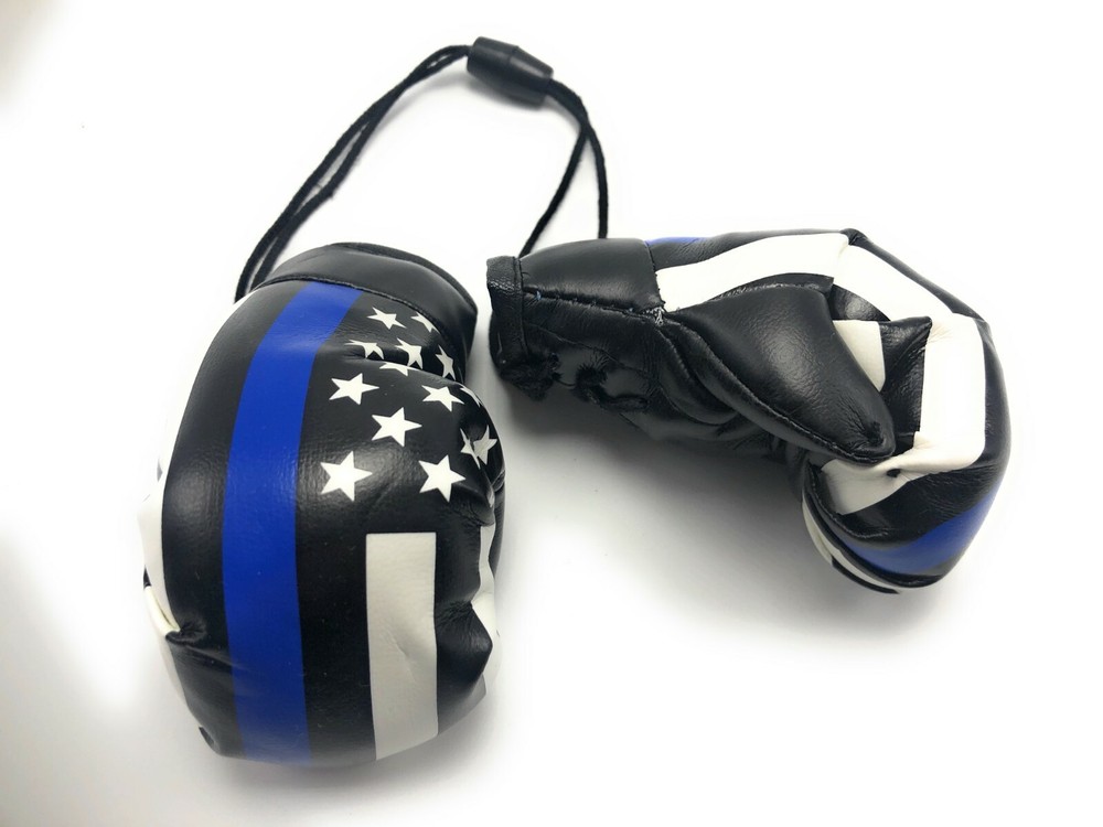 Thin Blue Line Flag Mini Boxing Gloves - One Pair, New