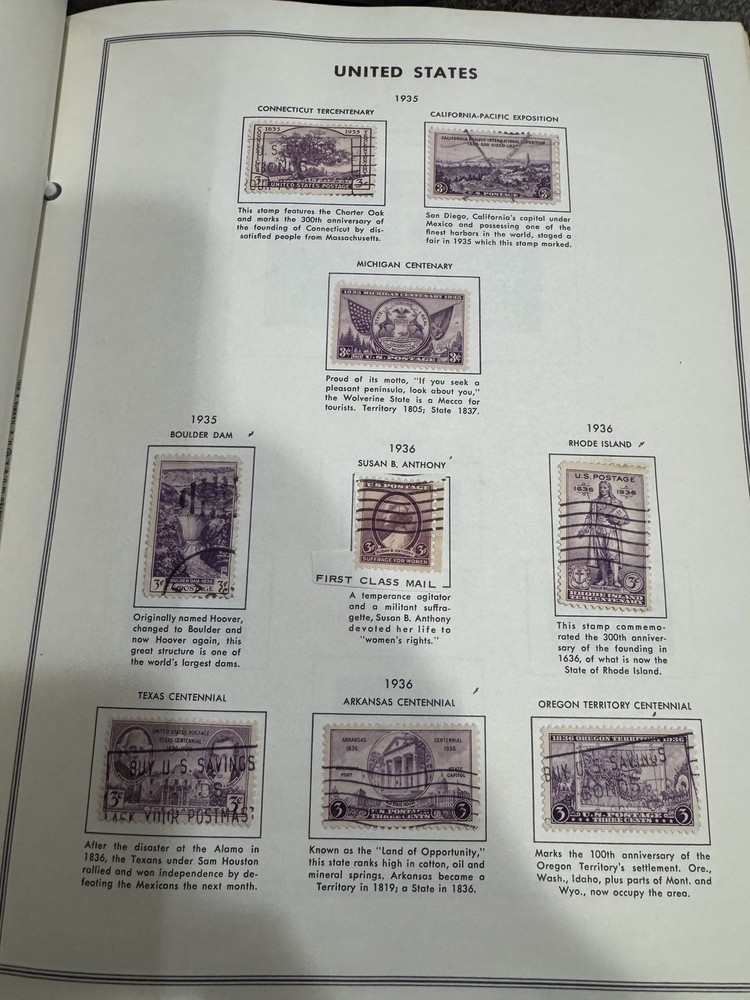 US Liberty Stamp Album 1978 H.E. Harris - Mix of Used/Unused Stamps