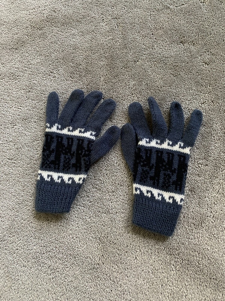 Peru Andean Style Blue Gloves