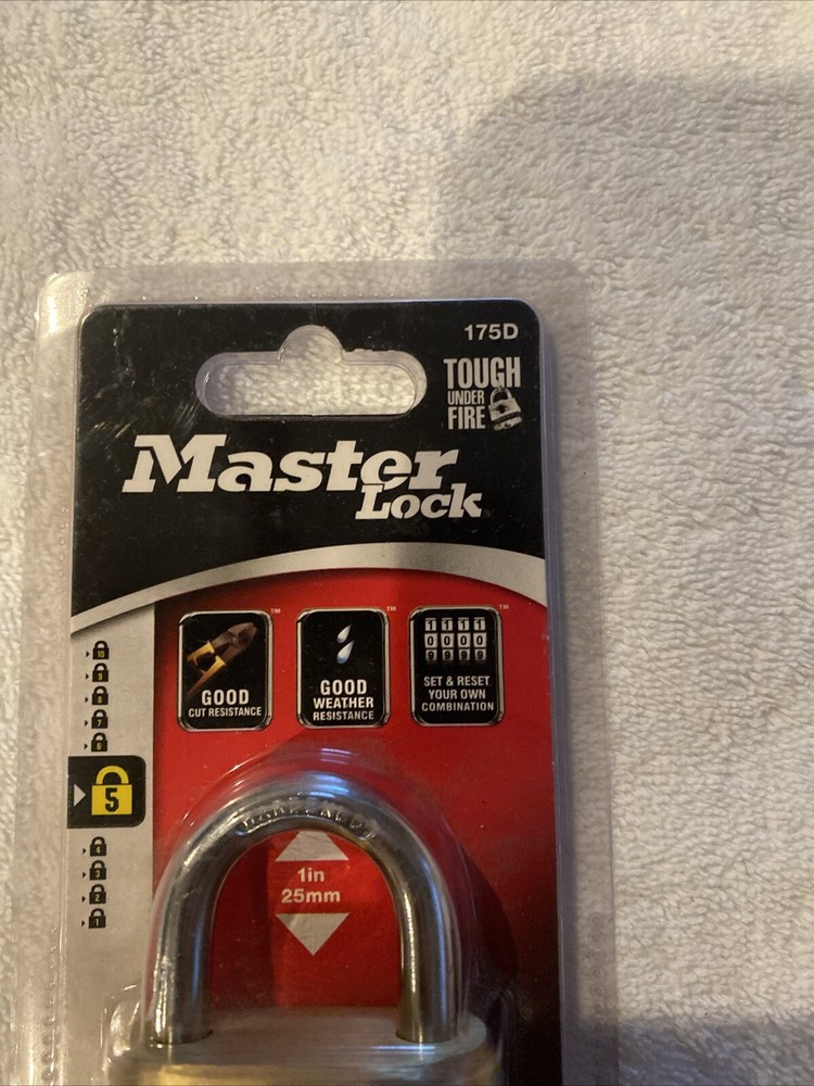 Master Lock Resettable Combination Padlock 2" wide Brass 175D (996)