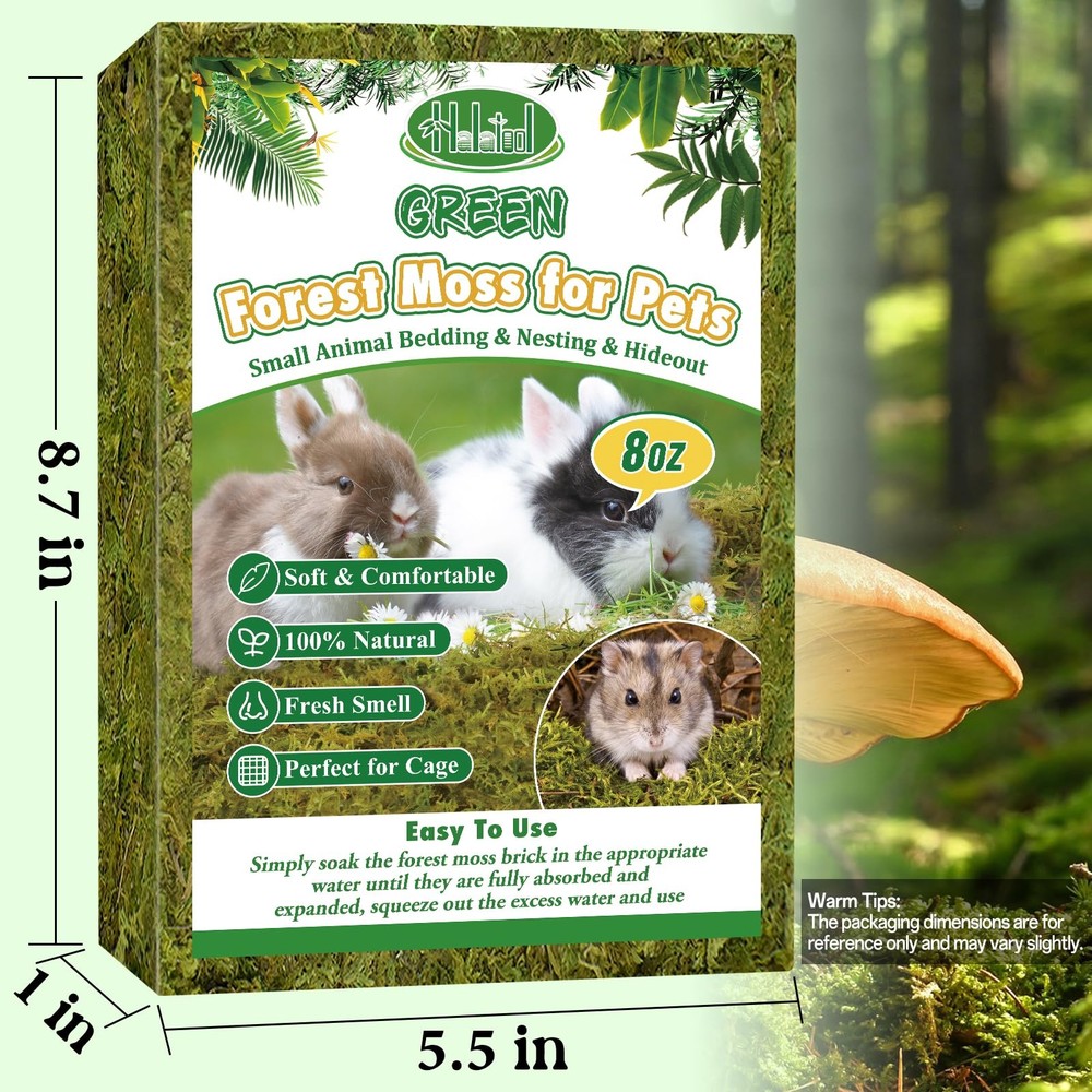 Halatool 12QT Small Animals Bedding & Nesting Material, Forest Moss for Odor ...