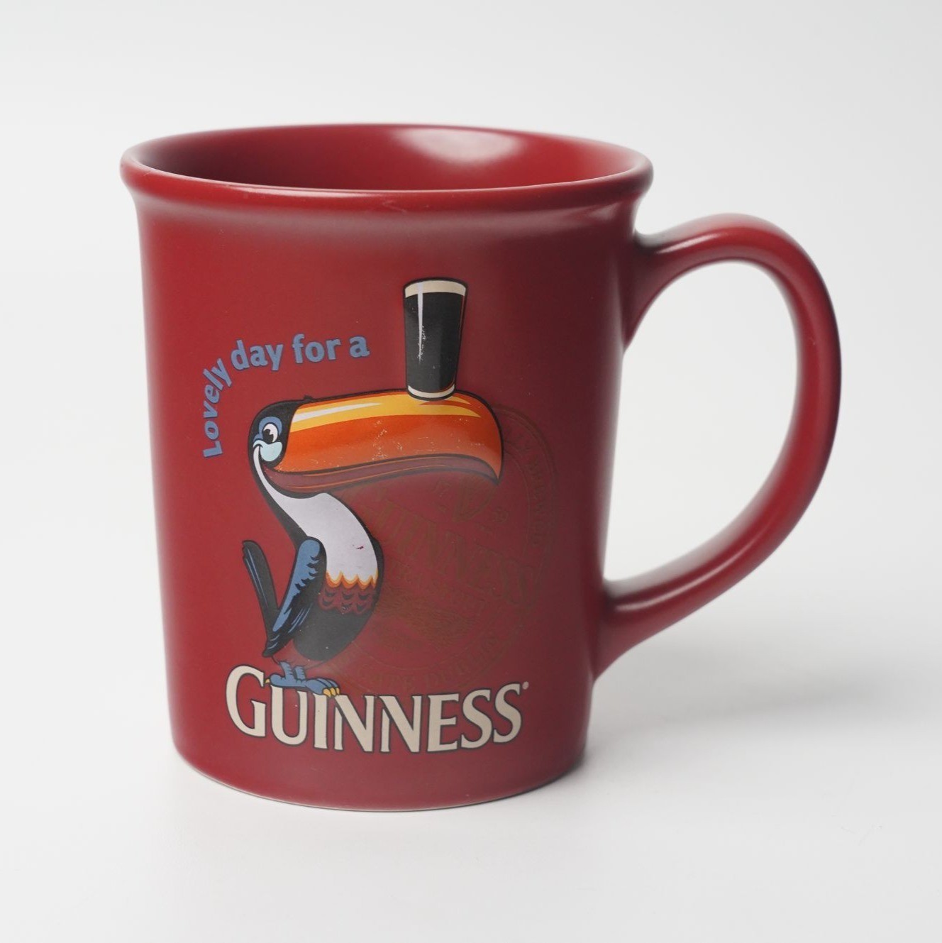Guinness Toucan Red Ceramic Beer Mug Lovely Day For A Guinness