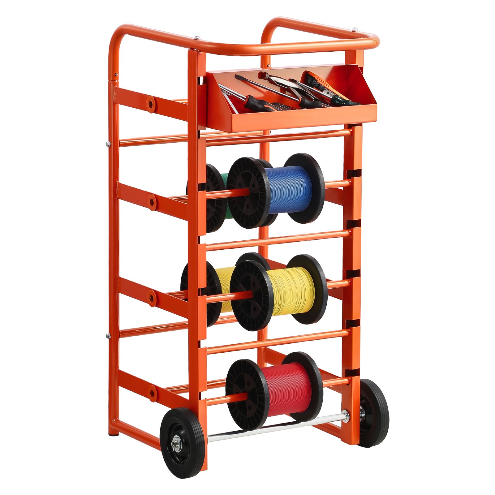 Wire Spool Rack 11 Rods Cable Caddy Wire Spool Cart for Industrial Electrical