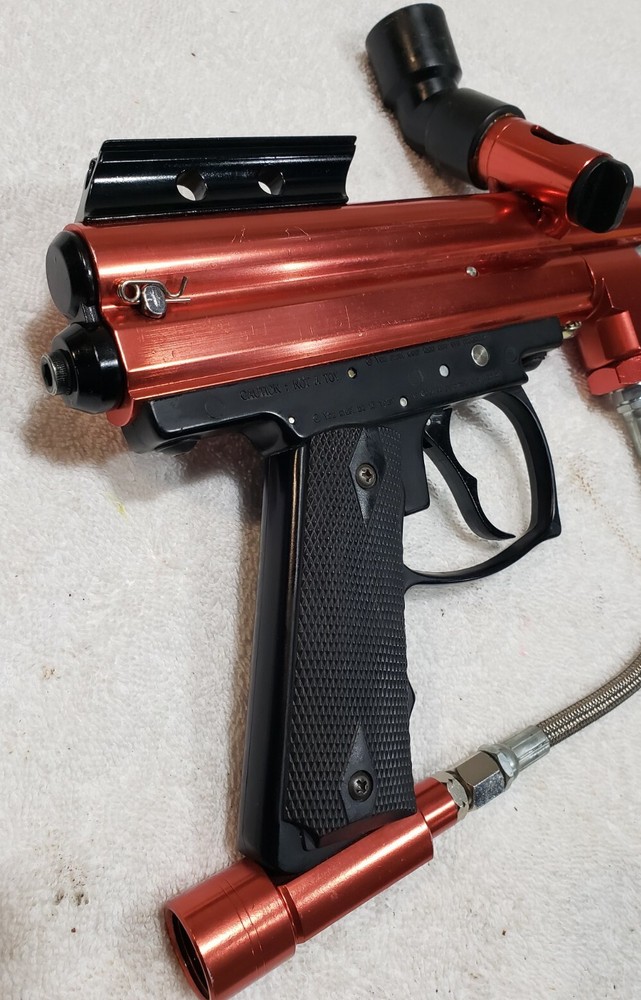 SHARP Red Java Spyder Compact Semi Auto Paintball Gun and Barrel WORKS GREAT