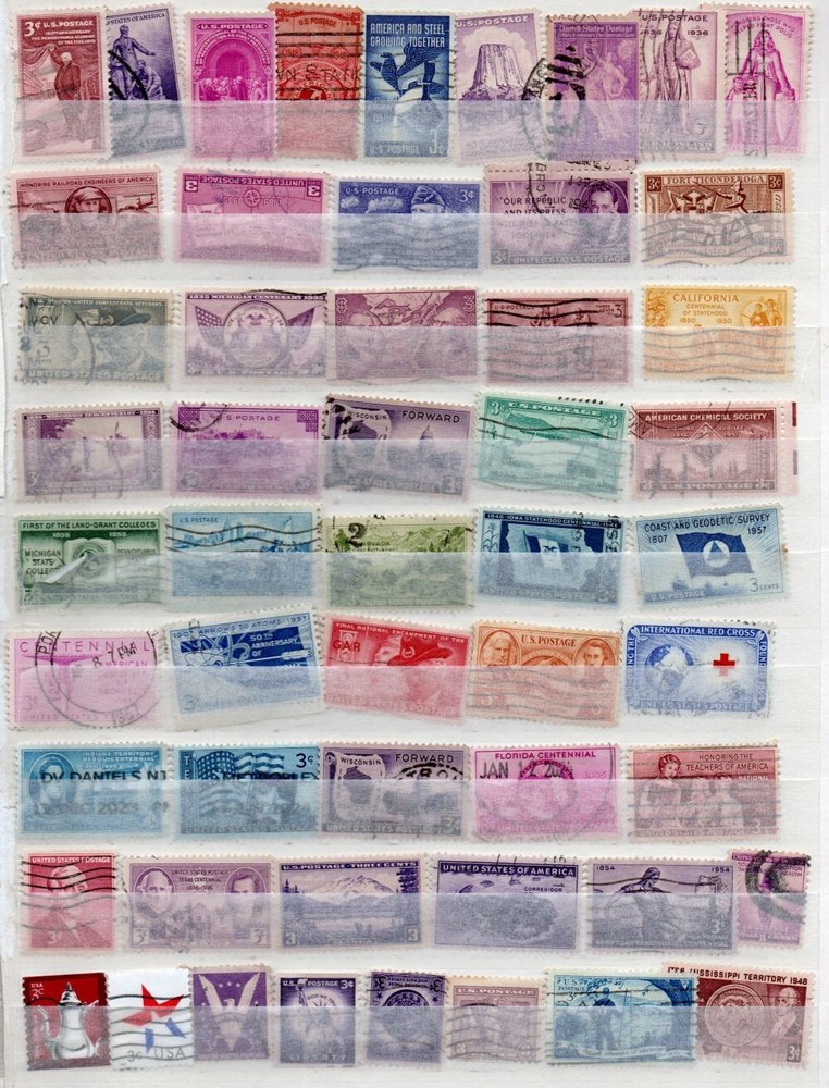 Assorted US .03 cent 50 Cancelled Postage sTamps  (11-046)