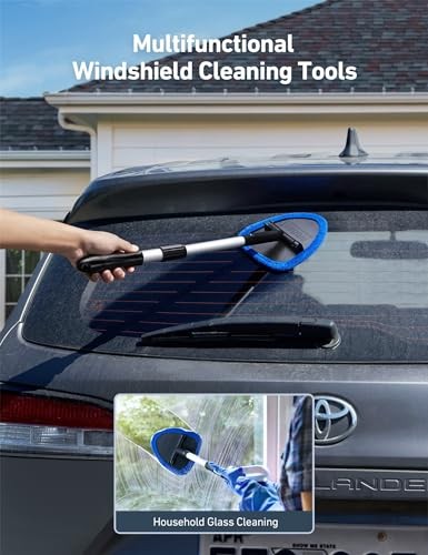 Windshield Cleaner, Car Windshield Cleaning Tool Inside with 4 Reusable and