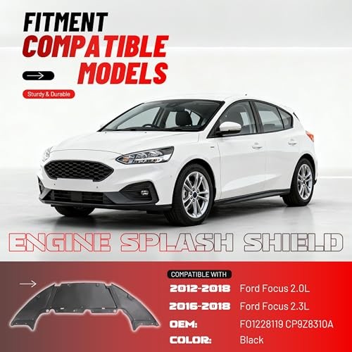 Front Lower Engine Splash Shield Compatible with 2012-2018 Ford Focus 2.0L