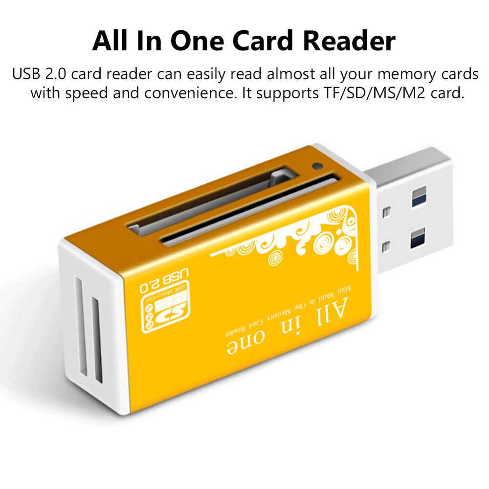 USB SD Memory Card Reader 4 In 1 Adapter SDHC MMC Micro SD T-Flash M2 MS Duo 29