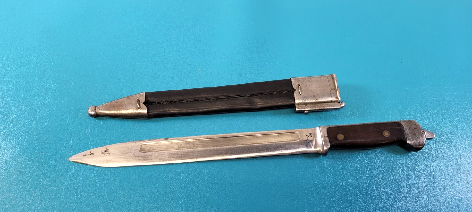 Danish Model 1889 Krag Jorgensen Rifle Bayonet Knife + Scabbard Denmark TR154