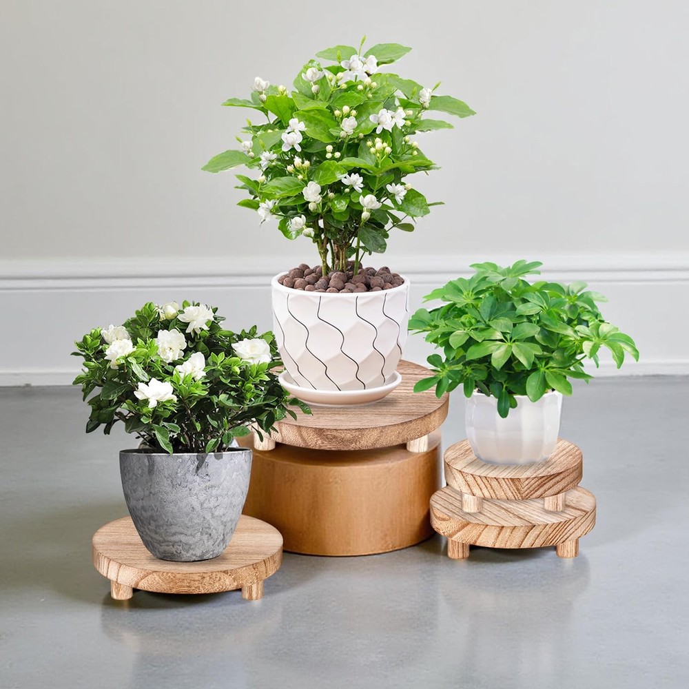 4 Pcs Wood Risers Display Stands Wooden Risers for Table Display Mini Riser S...