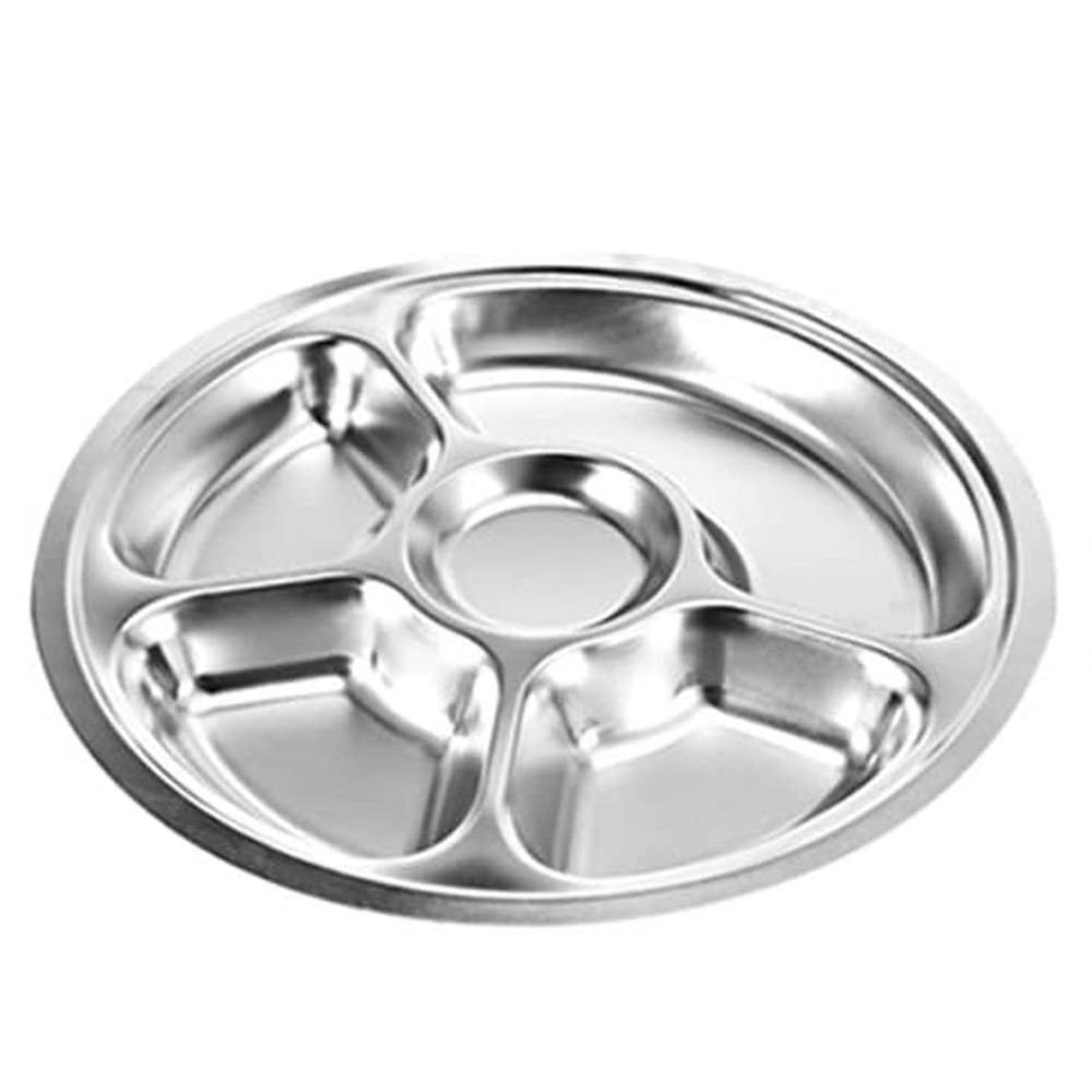 Litewoo Stainless Steel Round Divided Plate 5 Sections